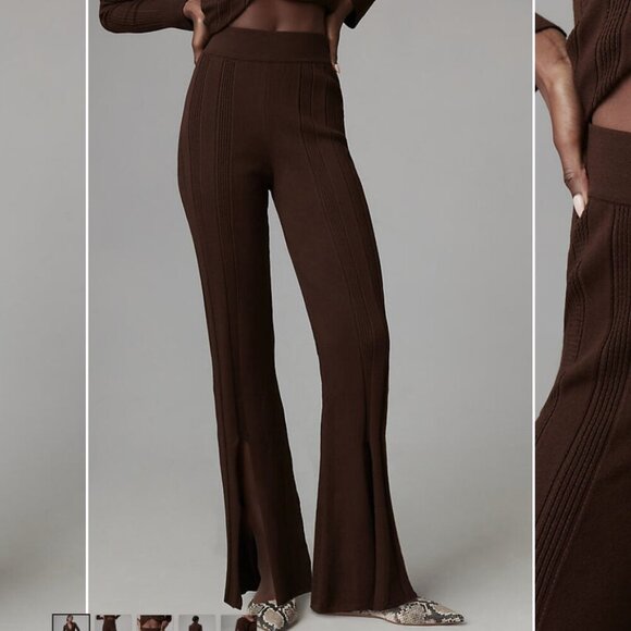 Anthropologie NWT Daily Practice Flare Sweater Pants Brown Size XXS - Picture 1 of 7